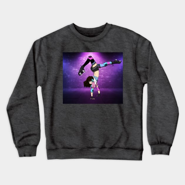 Rollergirl Crewneck Sweatshirt by StephaniePerryArt